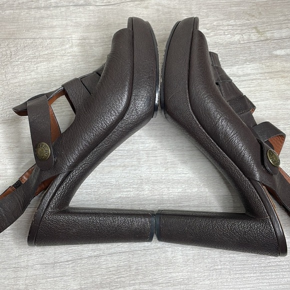 See By Chloe brown platform chunky heeled sandals Size 7 open toe designer cute - Picture 13 of 15